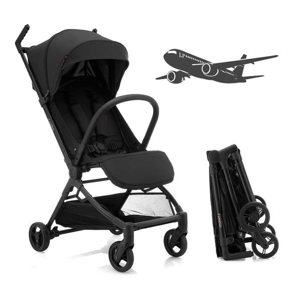 Gromast Travel Stroller for Airplane, Ultra Compact & Lightweight – Only 9.9 lbs, Portable Infant Toddler Baby Stroller, w/ UPF 50+ Canopy - Black
