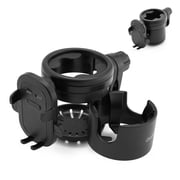 Gromast Universal Stroller Cup Holder with Phone Holder, 3-in-1 Detachable Drink Holder 360° Rotatable, Adjustable Cup Holder for Stroller Wheelchair Bike Walke