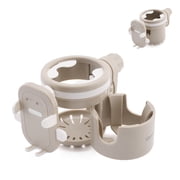 Gromast Universal Stroller Cup Holder with Phone Holder, 3-in-1 Detachable Drink Holder 360  Rotatable, Adjustable Cup Holder for Stroller Wheelchair Bike Walker Scooter - Khaki