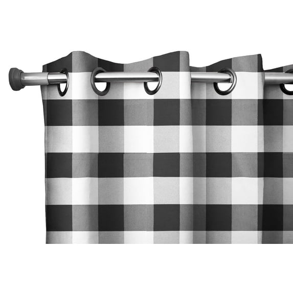 Grommet Blackout Curtain Poplin Buffalo Checkered 56" Wide Curtain