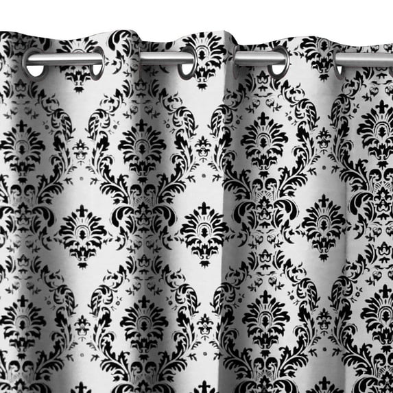 Grommet Blackout Curtain Taffeta Damask 56" Wide Curtain