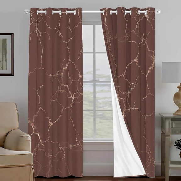 Grommet Blackout Curtains, Light Blocking Window Drapes for Bedroom Living Room, Thermal Insulated, Noise Reduction, Privacy Protection, Chocolate Brown 26"W x 54"L (Pack of 2)