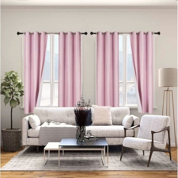 Grommet Blackout Window Curtain Drape for Bedroom /Living Room Home Décor K72 1 Panel Light Pink Color 63" Length