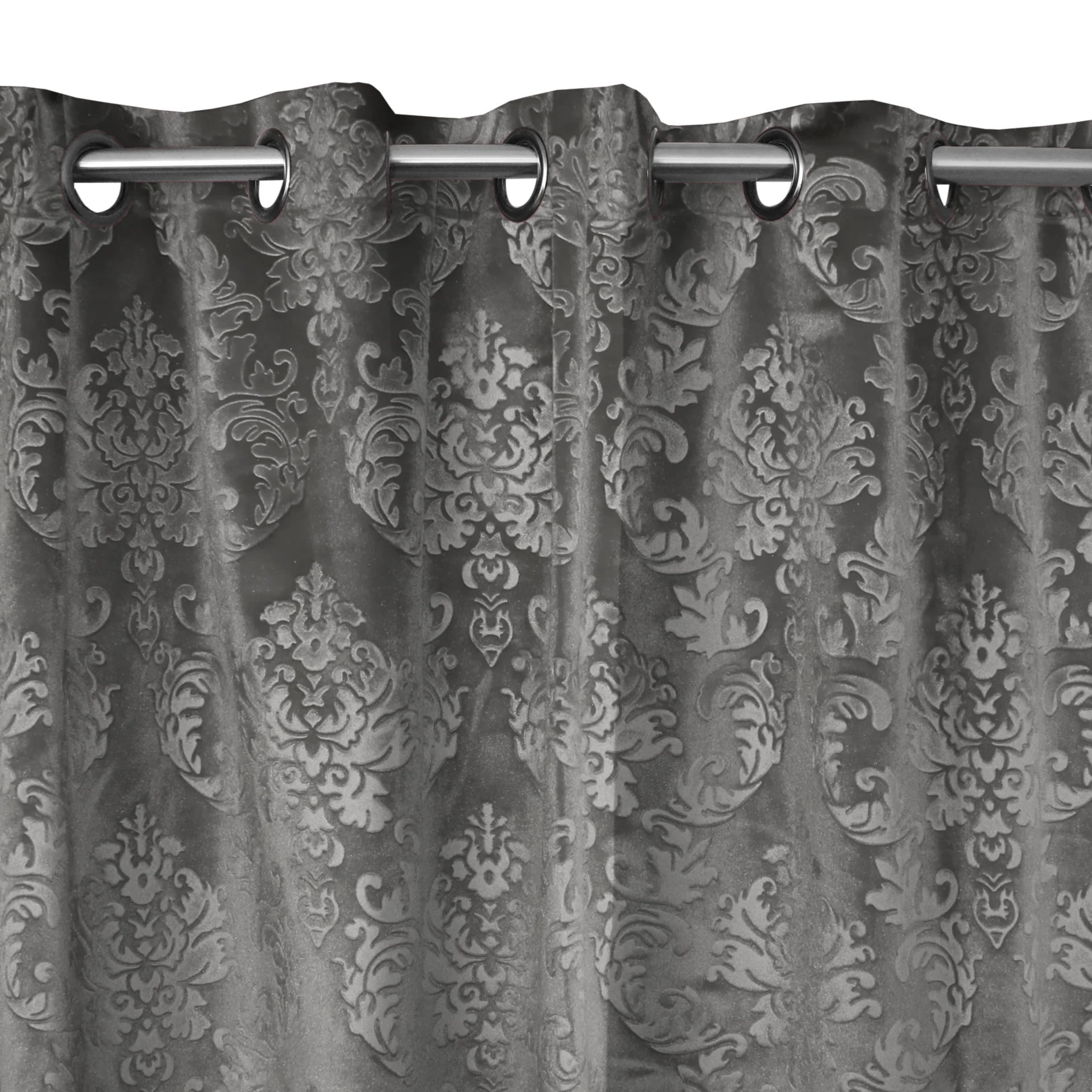 Zen Creative Designs Flocking Damask Curtain Panel – 58” Wide, Rod Pocket, For Window Or Photography Backdrop-889372