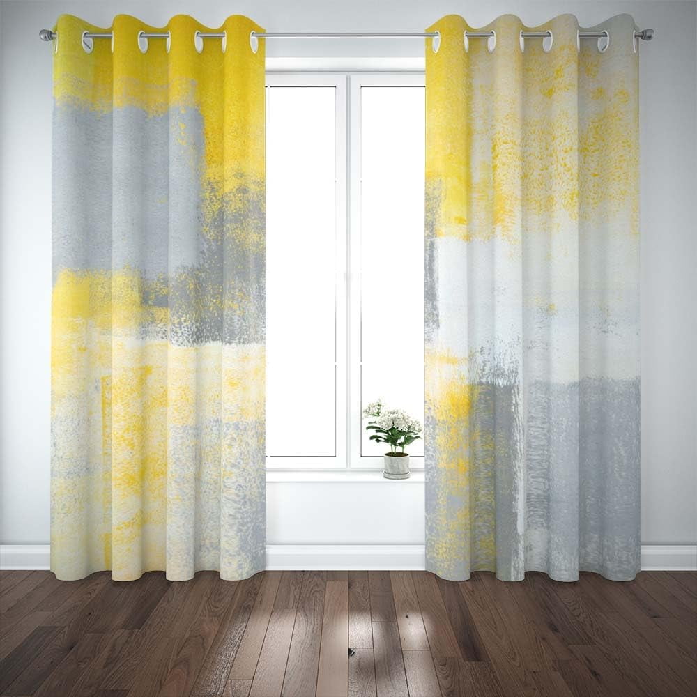Gray And Yellow Curtainsnull