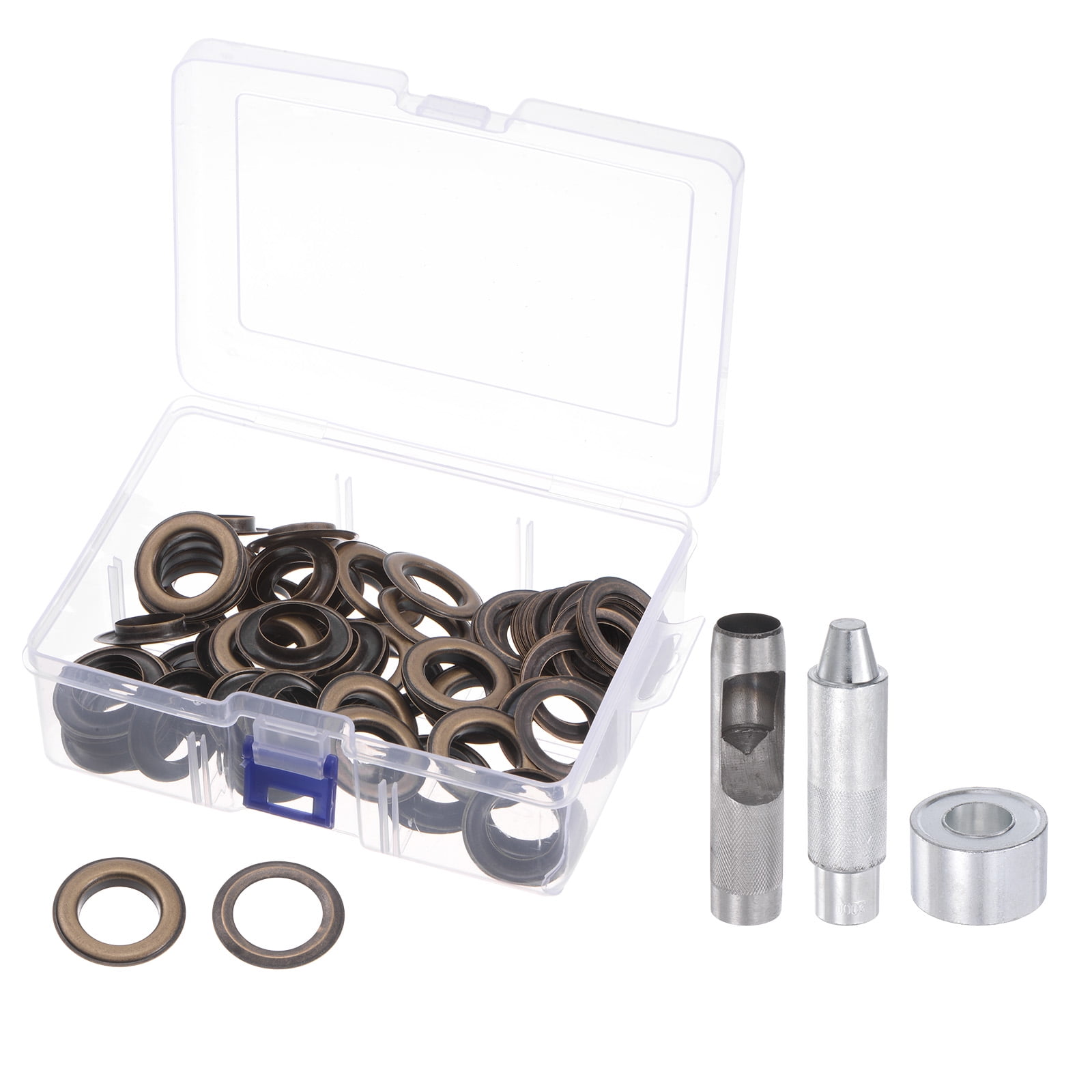 Grommet Kit 20mmx33mm Dia Copper Grommets Eyelets with Tools Brown, 50 Sets