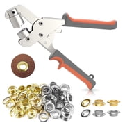 NEU MASTER Grommet Kit , Grommet Tool Kit 3/8 Inch Grommets Eyelet Plier Set with 500pcs Eyelets, Handheld Eyelet Hole Punch Pliers Grommet Press Kits for Fabric Tarps Leather Gold and Silver