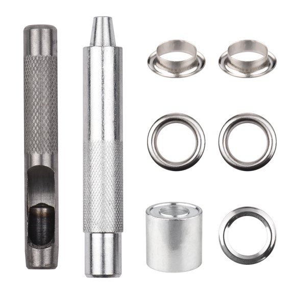 Grommet Kit,With 0.236 Inch 3pcs Tools Silver 100 Kit Fabric Leather Tarps Silver Metal Fabric Kit With 0.236 Metal Fabric Leather Inch 3pcs Tools Mewmewcat Iuppa Eryue Ombx