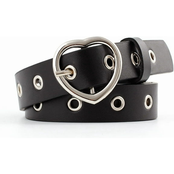 Grommet Leather Belt Punk Rock Studded Belt Goth Jeans Belt for Women Men