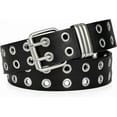 thumbnail image 1 of Grommet Leather Belt with Detachable Chain Women Men Punk Rock Waist Belts for Jeans Pants, 1 of 6