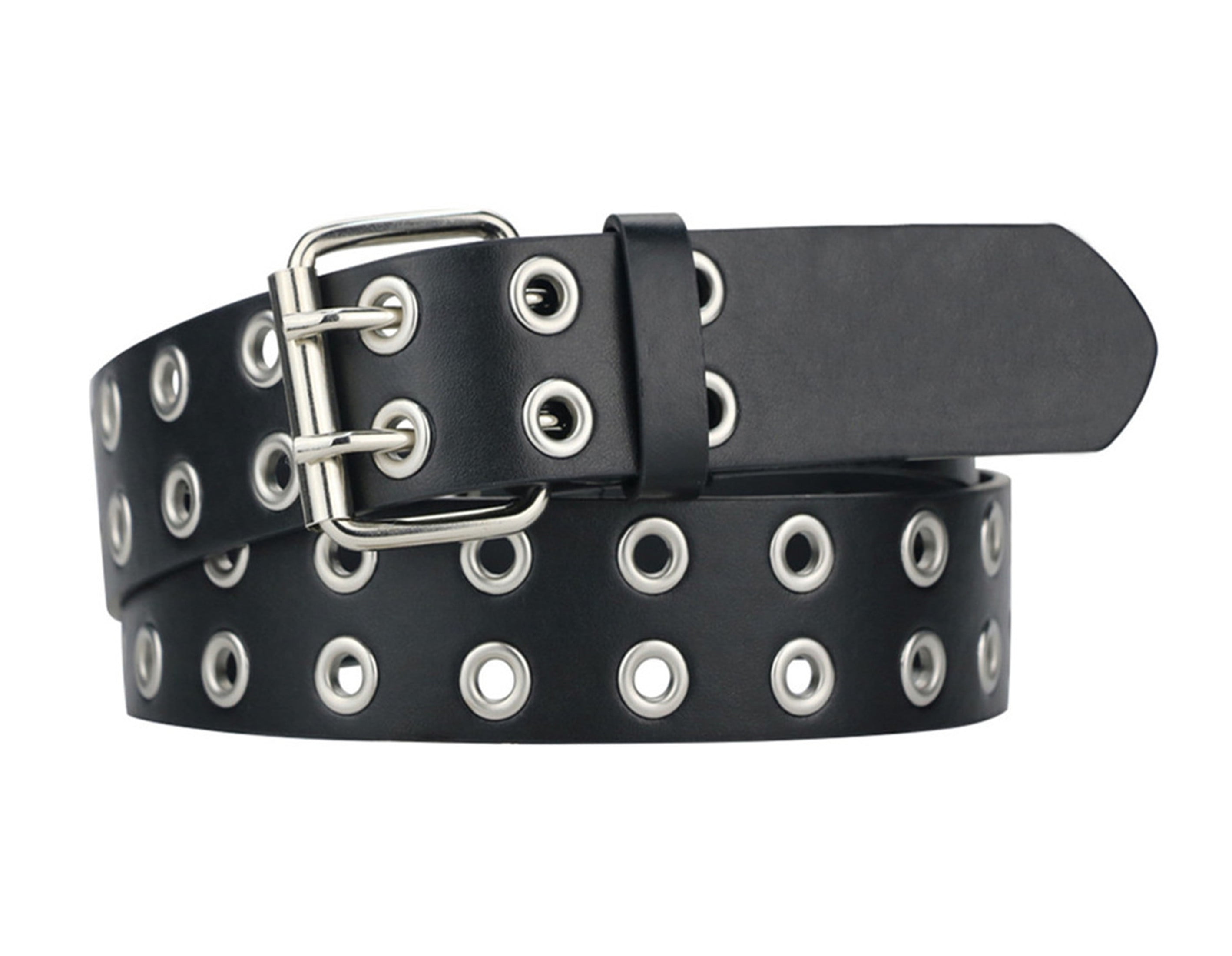 Grommet Leather Belts for Women, Cute Black Belt with Buckle Grommet Leather Belts for Women, Cute Black Belt with Buckle
