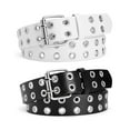 thumbnail image 1 of Maikun Women Belts Grommet Leather Belts for Women Studded Belt Punk Accessories Black&White Belt 2PC, 1 of 7