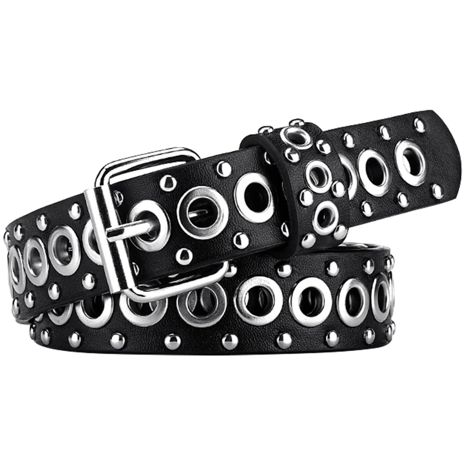 Vintage 80\'s very Wide Studded statement Belt womens black leather punk Sz Small MoYoTo Women main image 3