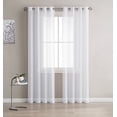 thumbnail image 1 of Grommet Semi-Sheer Curtains - 2 Panels - Total Size 108 Inch Wide (54 Inch Each Panel) - 120 Inch Long - Beautiful, Elegant, Natural Light Flow, and Durable Material (54"W x 120"L, White), 1 of 2