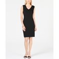 thumbnail image 1 of Grommet-Shoulder Sheath Dress Deep Black XXL, 1 of 1