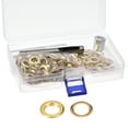 thumbnail image 1 of Grommet Tool Kit 100 Sets 5/16" Copper Grommets Eyelets with 3pcs Install Tools, 8mm Inside Dia. Gold Tone, 1 of 6