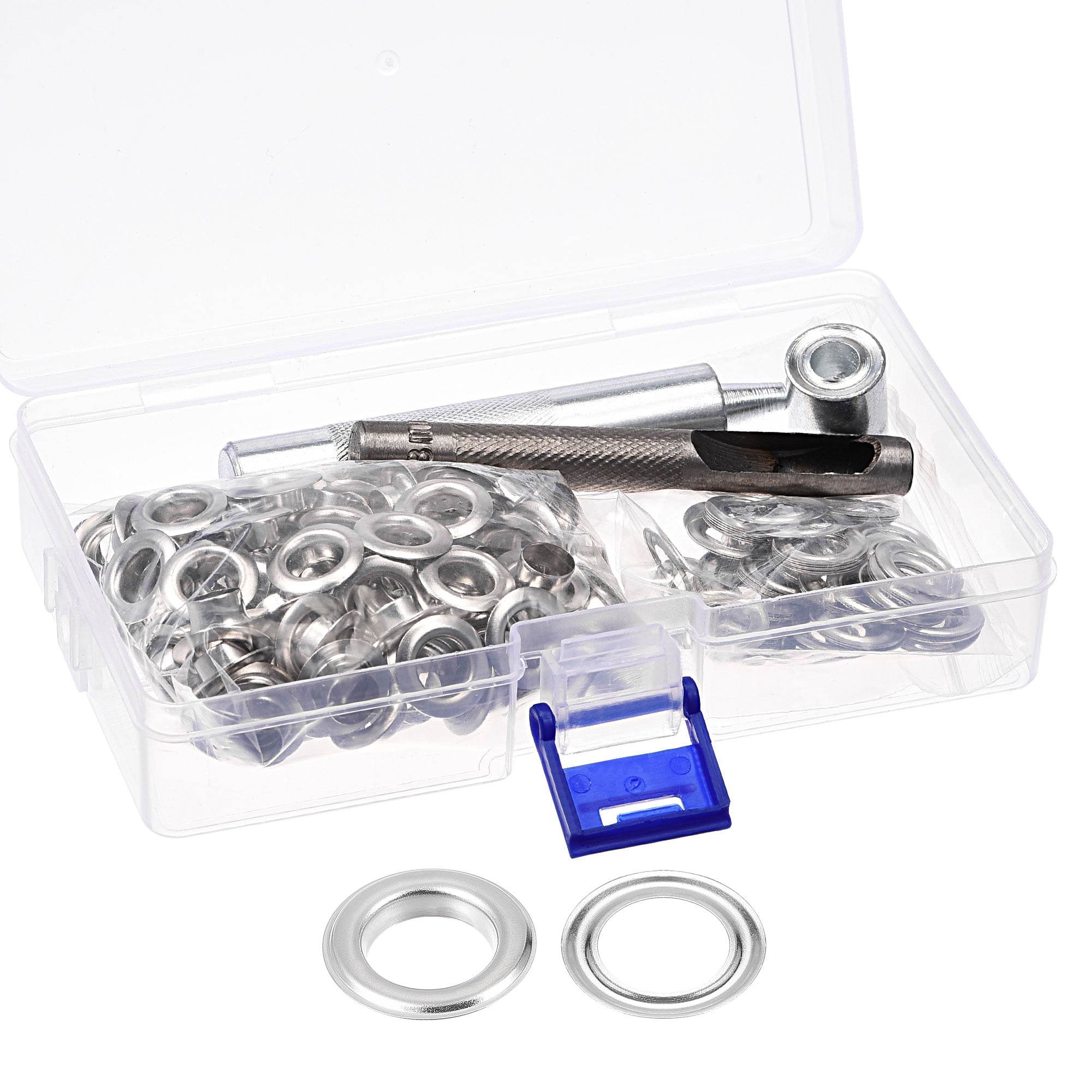 Grommet Tool Kit 100 Sets 5/16 Copper Grommets Eyelets with 3pcs Install  Tools, 8mm Inside Dia. Silver Tone 