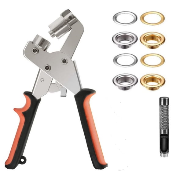 Grommet Tool Kit, 100Pcs 3/8 Inch 10.5mm Portable Eyelet Setter Tool Heavy Duty Grommet Press, Multifunctional Durable Metal Grommet Setting Tool for Tarps and Tents Crafts Enthusiasts
