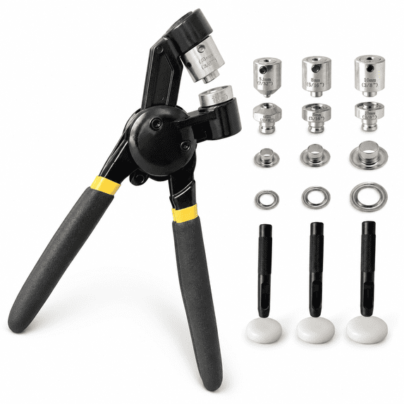 Grommet Tool Kit Eyelet Multi-purpose Handheld Manual Hole Punch Rivet ...