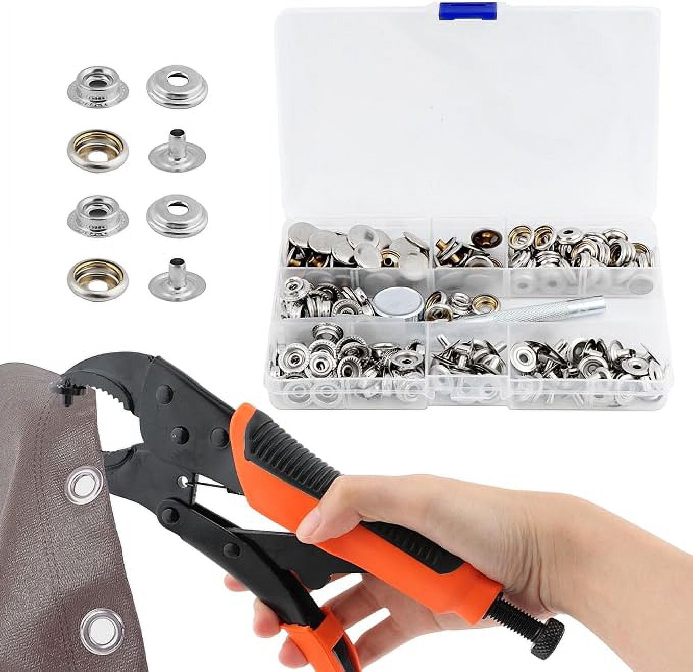 Grommet Tool Kit, Handheld Eyelet Kit Tool Punch Hole Maker, Eyelet