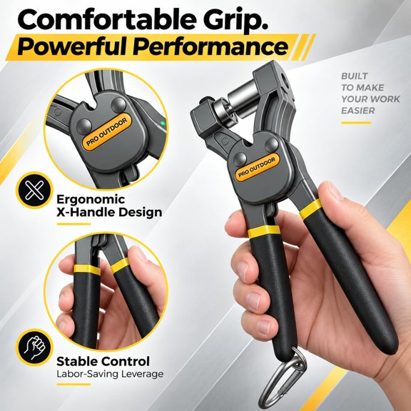 Grommet Tool Kit, Heavy Duty Eyelet Setting Tool Set with 1/4" 1/2" 3/8" 5/16" Grommets and Dies