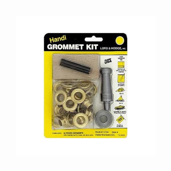 Grommet Tool Kit for Tarp - 1/2" Brass Grommets with Hole Cutter, Inserting Punch, Die & Cutting Block, Canvas & Vinyl Tarp Repair Kit for Tarps, Covers & Fabric
