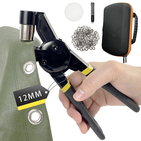 Grommet Tool Kit With Bag 1/2 Inch Handheld Eyelet Manual Press Machine 300 12 Mm Grommets