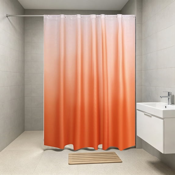 Grommet Top Gradient Shower Curtain,Waterproof Washable Weighted Hem Privacy Drape,for Home,Hotel,Dorm,Bathroom Decor