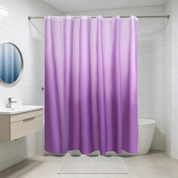 Grommet Top Gradient Shower Curtain,Waterproof Washable Weighted Hem Privacy Drape,for Home,Hotel,Dorm,Bathroom Decor