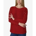 thumbnail image 1 of Grommet Trim Dolman Sleeve Sweater Jester Red L, 1 of 5