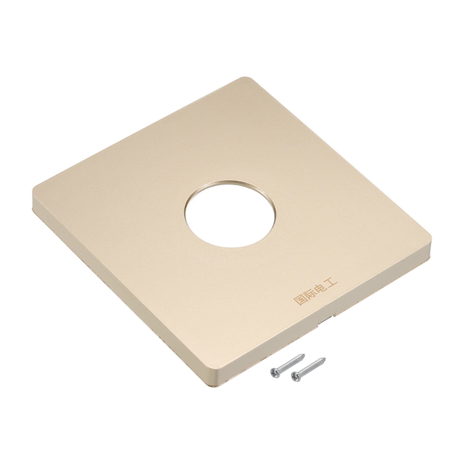 Grommet Wall Plate PC Wall Panel with 0.9 Inch Cable Through Gold Tone