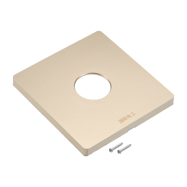 Grommet Wall Plate PC Wall Panel with 0.9 Inch Cable Through Gold Tone