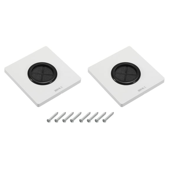 Grommet Wall Plate PC Wall Panel with 1.5 Inch Rubber Cable Through White 2 Pcs
