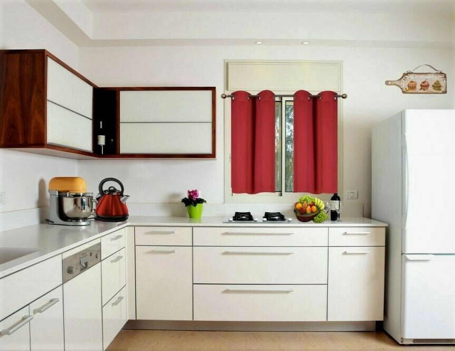 SAMIMPORT-2011 Solid Red Thermal Insulated Blackout Curtains, 28” x 36” (2 Panels)
