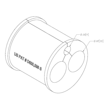Grommet with Single 9mm hole and 2 22mm holes