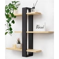 thumbnail image 1 of Gronda  Adjustable Floating Shelves for Wall 3-Tier Pine Wood Shelf Hanging Wall Shelves with Black Frame for Decor, Plants,Photos Display, Modern 20in, 1 of 9