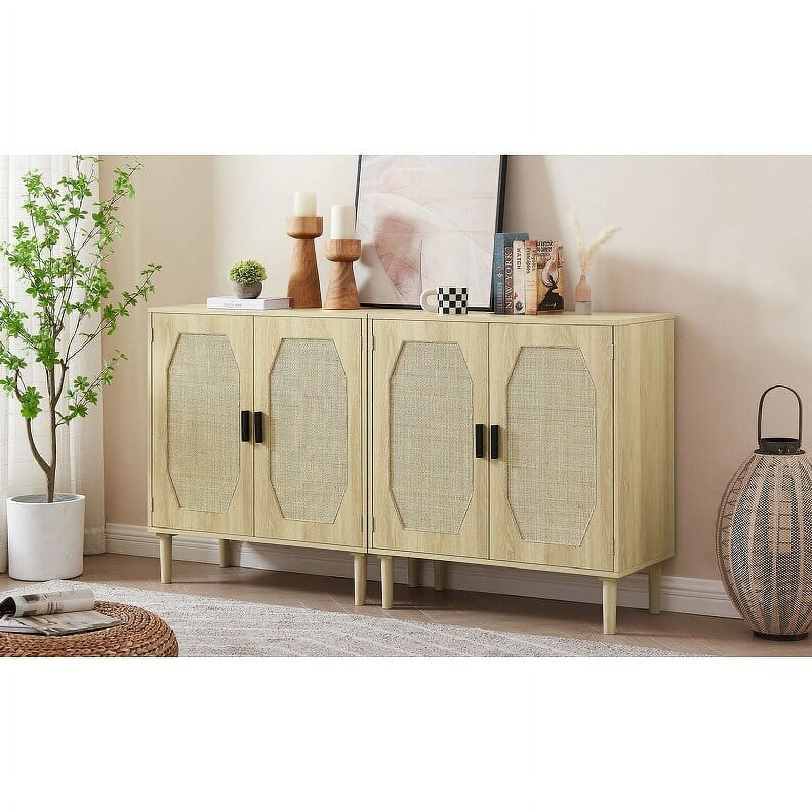 Grondin Boho Style 2 Doors Accent MidCentury Modern Storage