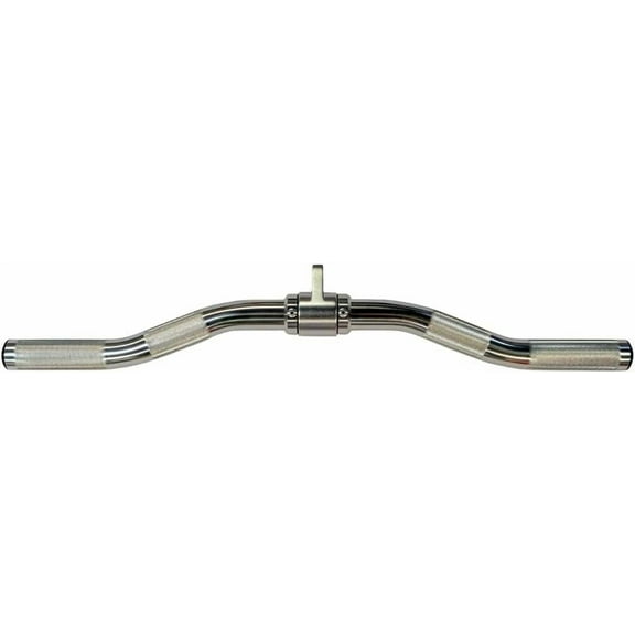 Gronk Fitness Aluminum Revolving Curl Bar Attachment for Functional Trainer Cable Machine | Silver