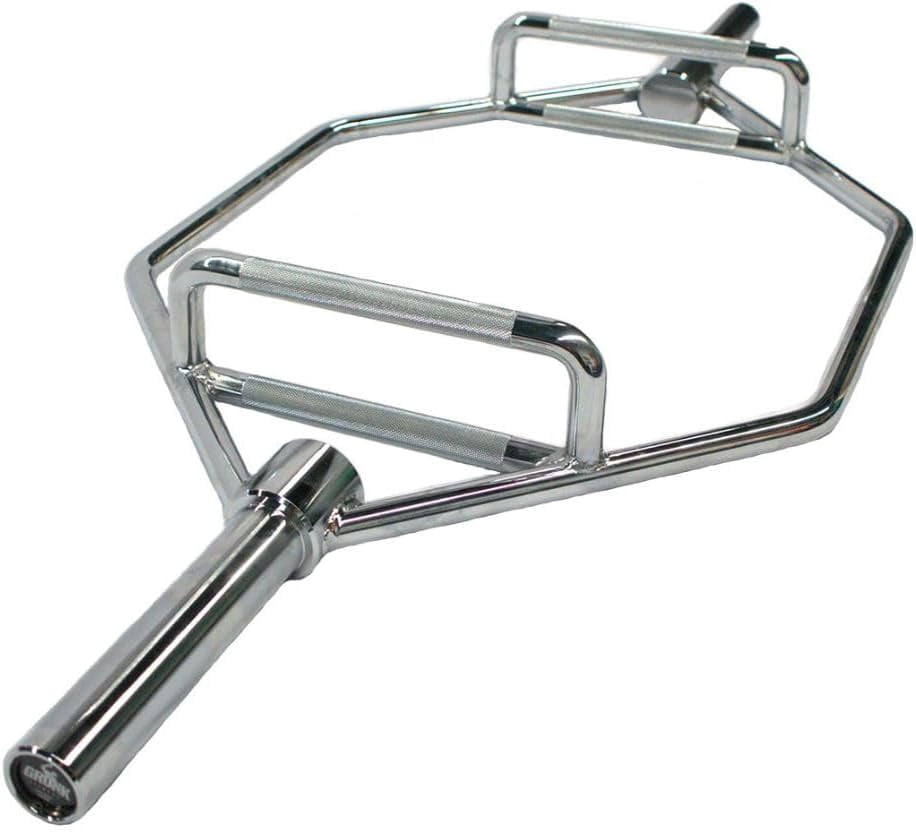 Gronk Fitness Hex Trap Bar | 56 LB Olympic Deadlift Bar with Dual Knurled Handle