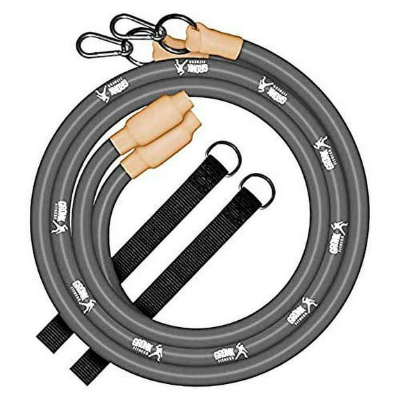 Gronk Fitness Inertia Wave Workout Ropes Edition | Heavy Battle Rope Alternative for Strength Training | Rubber Battle Ropes | Elastic Battle Ropes for an Abdominal Workout (Grey)