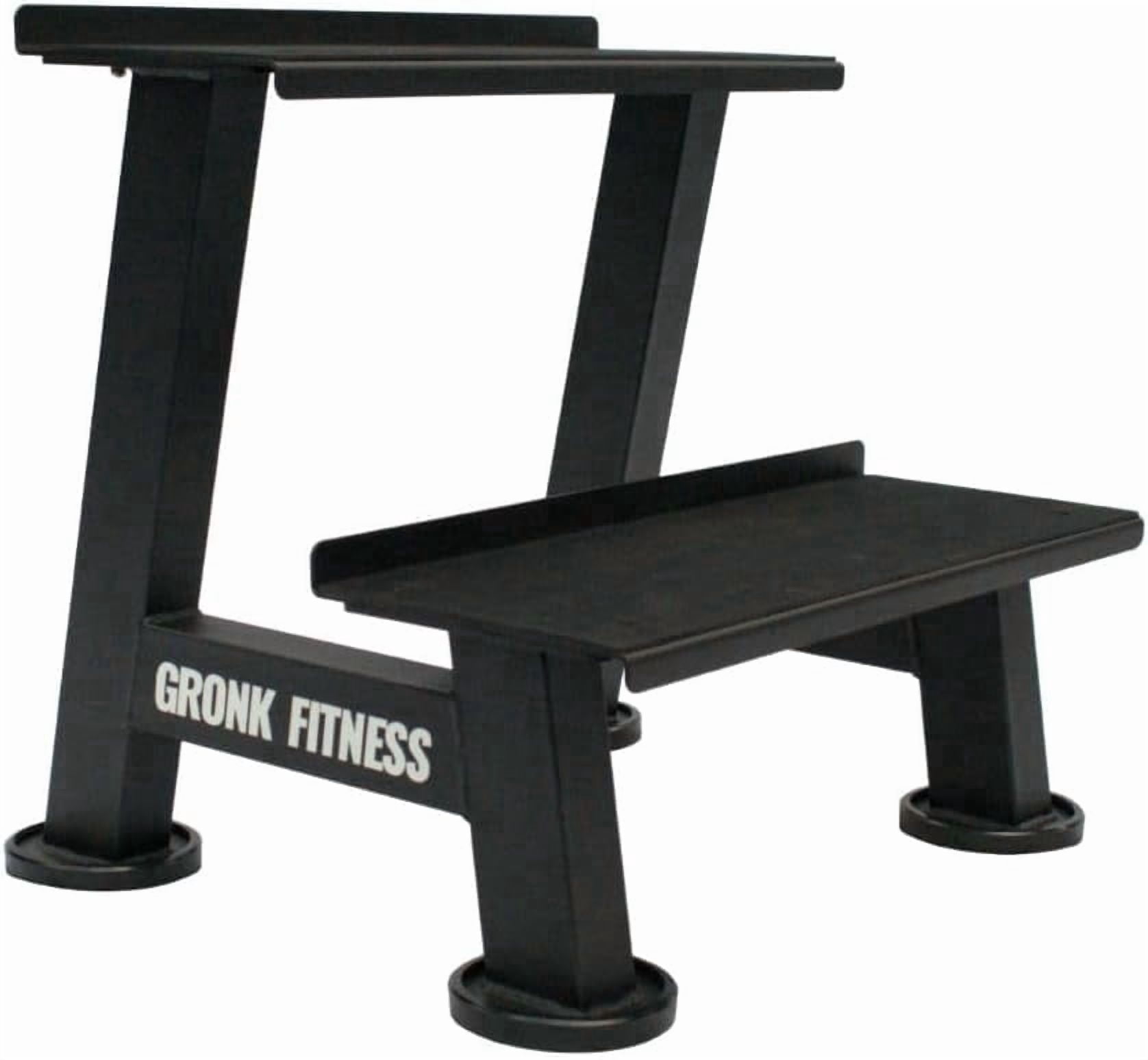 Gronk Fitness Kettlebell Storage Rack | 2-Tier Shelf with Scratch-Resistant Padded Shelves | Heavy-Duty Weight Rack for Home Gym & Strength Training | Organize Kettlebells & Gym Equipment