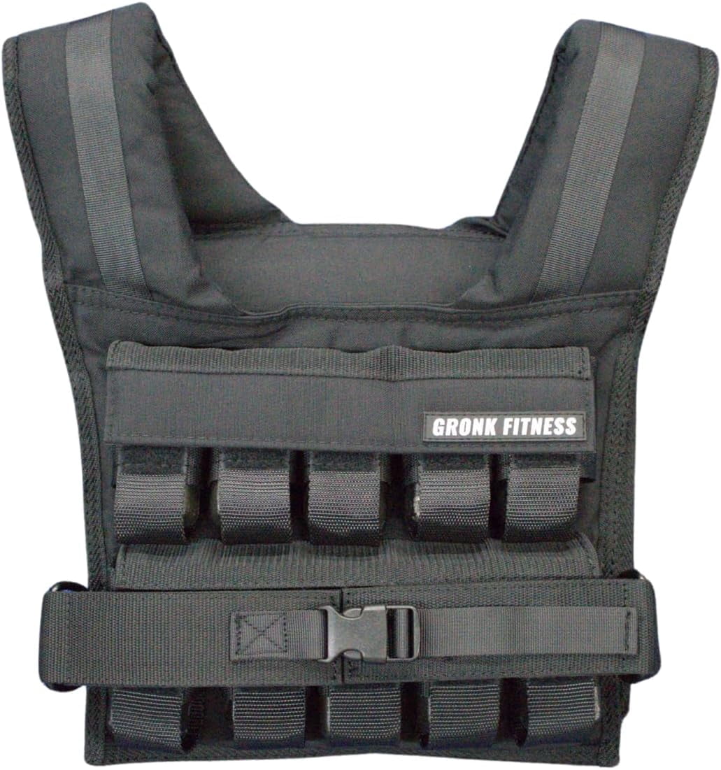 Gronk Fitness Weighted Vest 45lbs | Heavy Duty Workout Vest for Men & Women | Adjustable Weight Vest for Strength Training, Calisthenics, Functional Fitness, Running & Conditioning