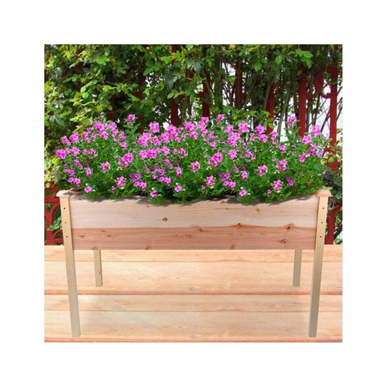 Red Cedar Elevated Garden Bed for Patios and Decks