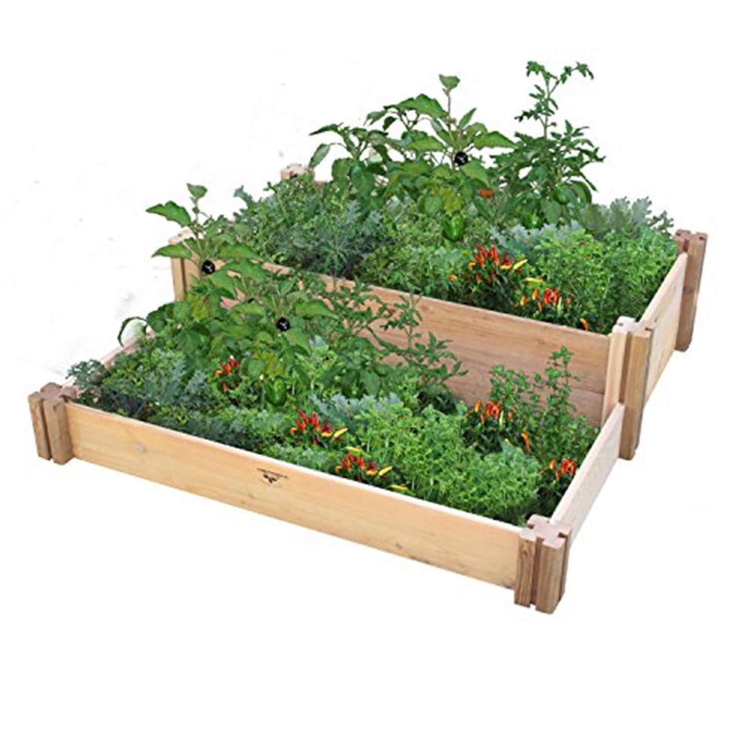 Rustic Rectangular Wooden Raised Garden Bed for Outdoor Use