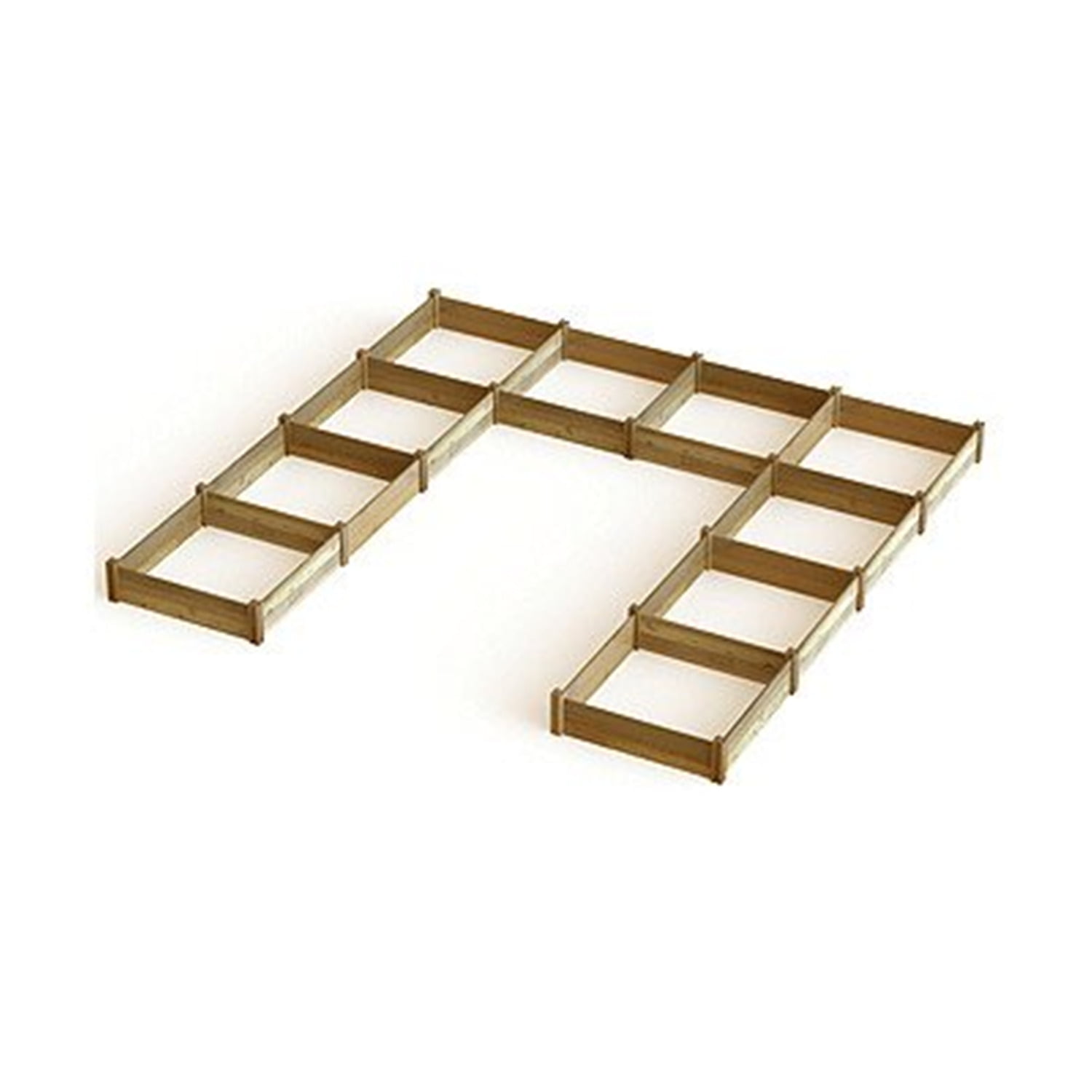 Large Rustic Cedar U-Shaped Raised Garden Bed