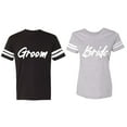 thumbnail image 1 of Groom Bride Matching Couple Cotton Jerseys (Men Black / Women Heather) (Men S / Women S), 1 of 3