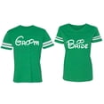 thumbnail image 1 of Groom & Bride Matching Couple Cotton Jerseys (Men Green / Women Green) (Men XXL / Women XXL), 1 of 3