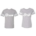 thumbnail image 1 of Groom Bride Matching Couple Cotton Jerseys (Men Heather / Women Heather) (Men M / Women L), 1 of 3
