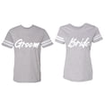 thumbnail image 1 of Groom Bride Matching Couple Cotton Jerseys (Men Heather / Women Heather) (Men S / Women L), 1 of 3