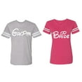 thumbnail image 1 of Groom & Bride Matching Couple Cotton Jerseys (Men Heather / Women Pink) (Men M / Women S), 1 of 3